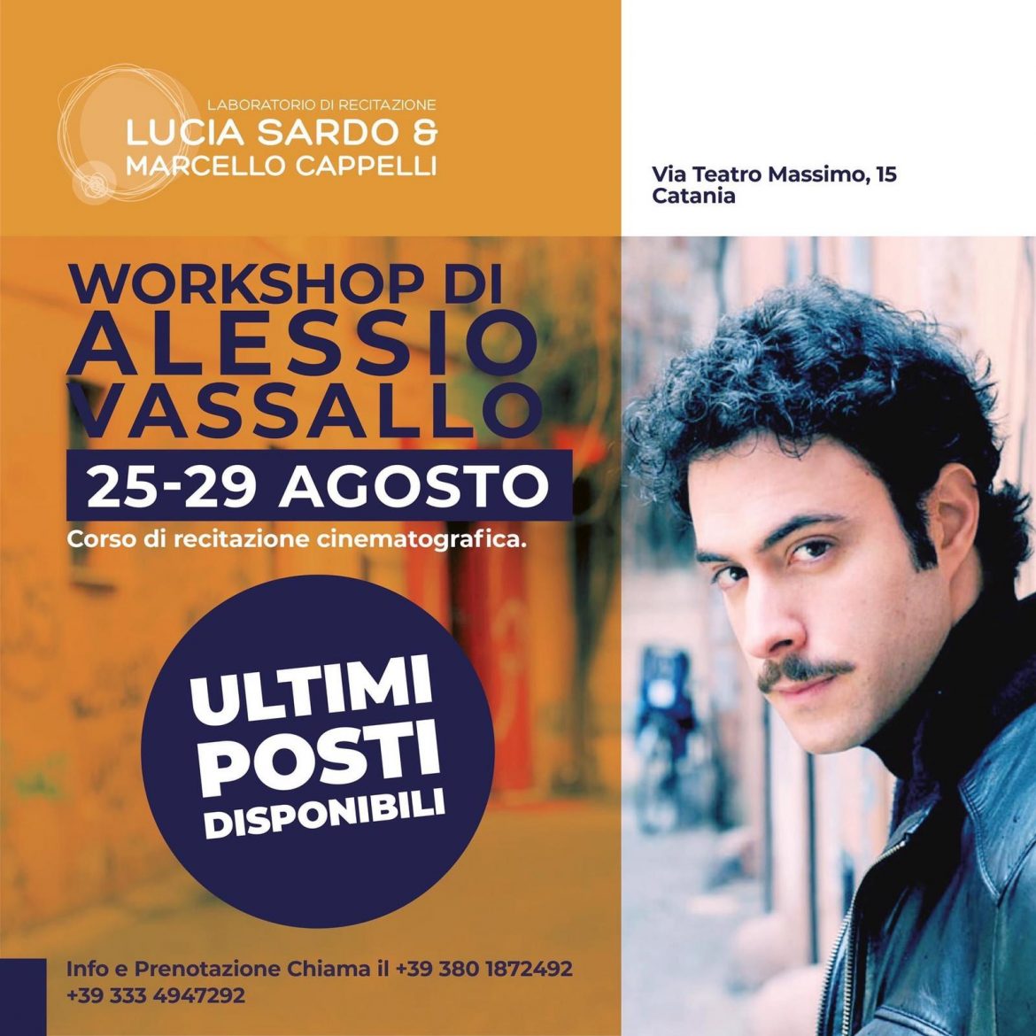 Catania, laboratorio teatrale di Lucia Sardo e Marcello Cappelli con l’attore Alessio Vassallo dal  25 al 29 agosto.