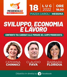 Presidenziali22, oggi a Realmonte e domani a Messina i prossimi confronti Chinnici- Floridia- Fava