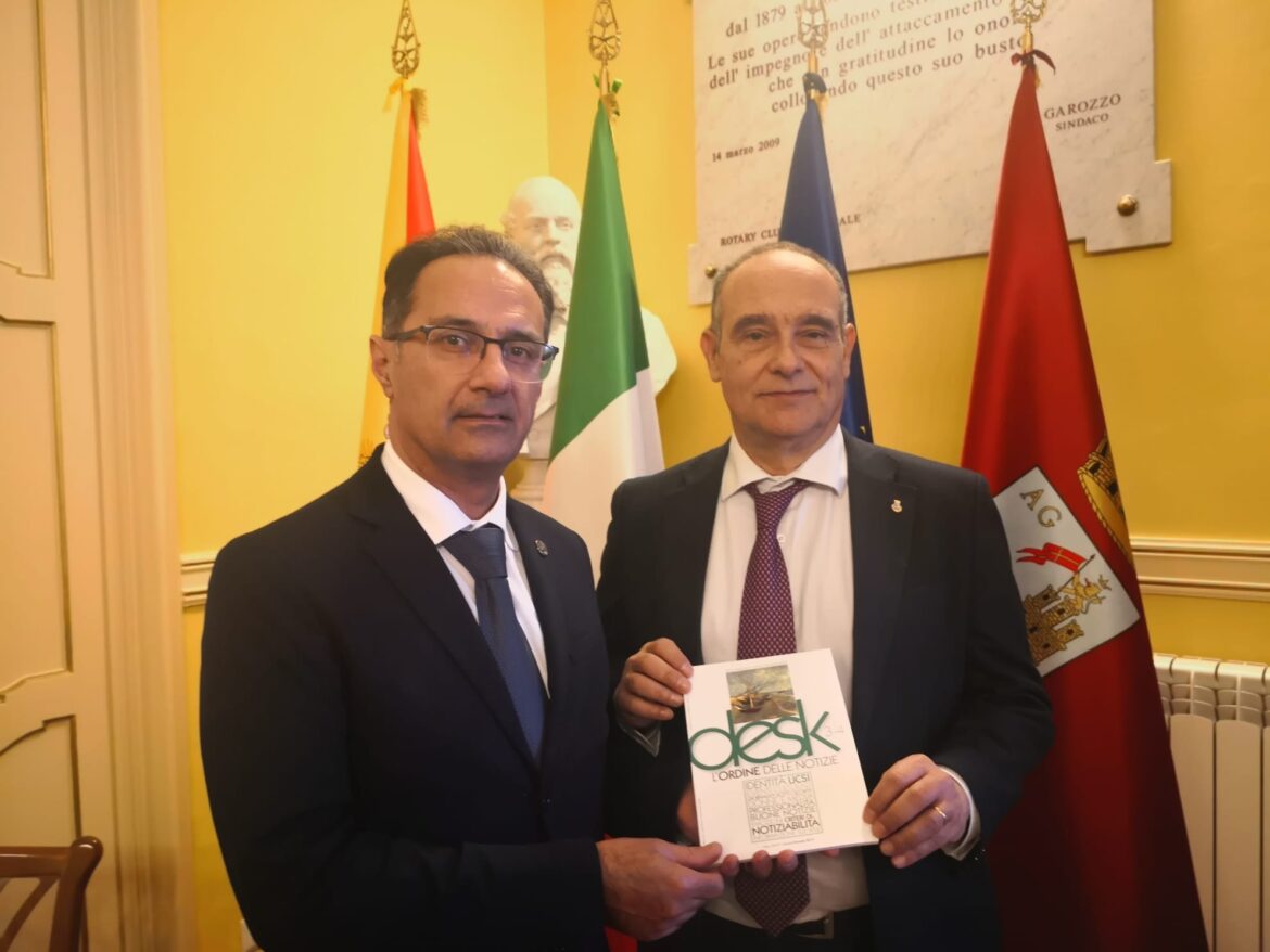 Comunicazione, Il sindaco di Acireale riceve il Segretario nazionale dell’Unione Cattolica della Stampa Italiana Salvatore Di Salvo
